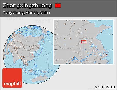 Gray Location Map of Zhangxingzhuang