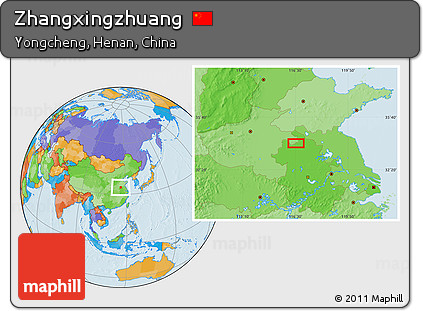 Political Location Map of Zhangxingzhuang