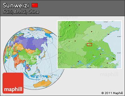 Political Location Map of Sunweizi