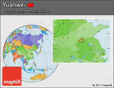 Political Location Map of Yuanwei