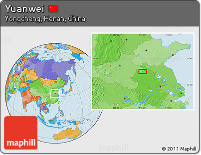 Political Location Map of Yuanwei