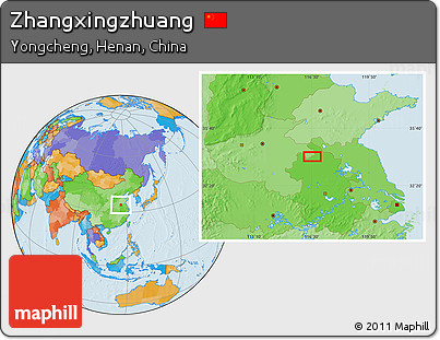 Political Location Map of Zhangxingzhuang