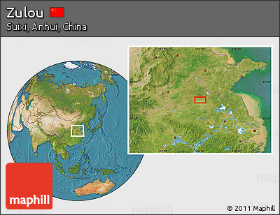 Satellite Location Map of Zulou