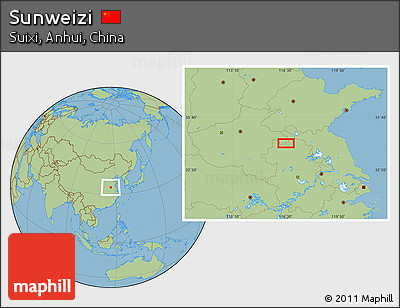 Savanna Style Location Map of Sunweizi