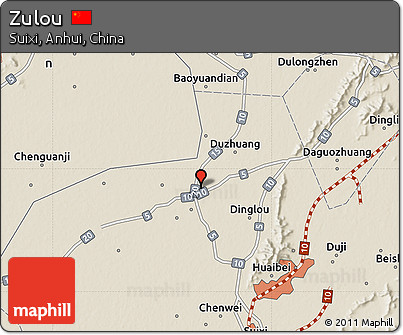 Shaded Relief Map of Zulou