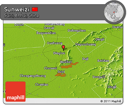 Physical Panoramic Map of Sunweizi