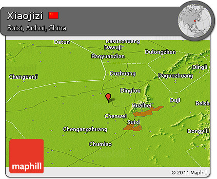 Physical Panoramic Map of Xiaojizi