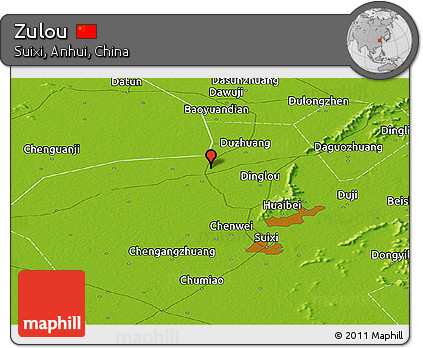 Physical Panoramic Map of Zulou