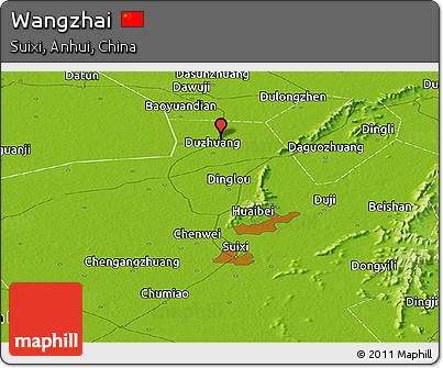 Physical Panoramic Map of Wangzhai