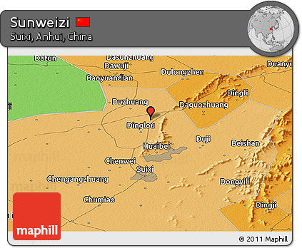 Political Panoramic Map of Sunweizi