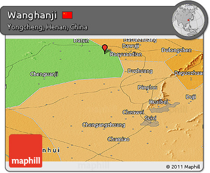Political Panoramic Map of Wanghanji