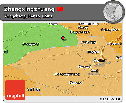 Political Panoramic Map of Zhangxingzhuang