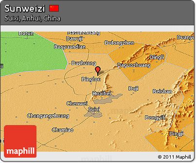 Political Panoramic Map of Sunweizi