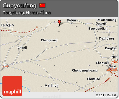 Shaded Relief Panoramic Map of Guoyoufang