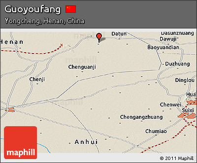 Shaded Relief Panoramic Map of Guoyoufang