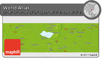 Physical Panoramic Map of the Area around 34° 0' 57" N, 118° 13' 29" E