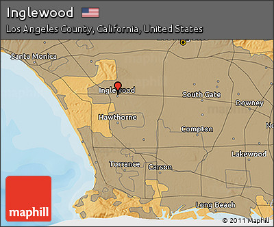 Political 3D Map of Inglewood