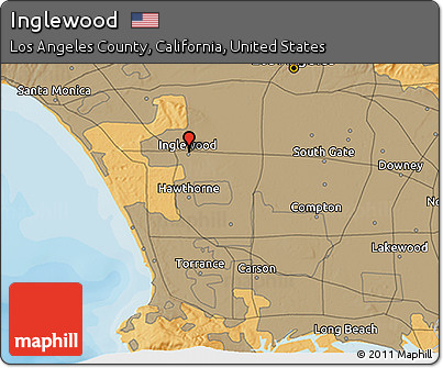 Political 3D Map of Inglewood