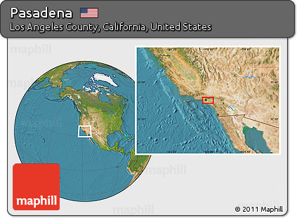 Satellite Location Map of Pasadena