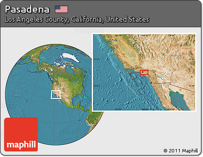 Satellite Location Map of Pasadena