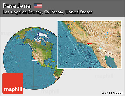Satellite Location Map of Pasadena