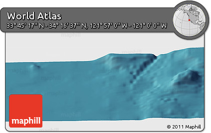 Satellite Panoramic Map of the Area around 34° 0' 57" N, 121° 28' 29" W
