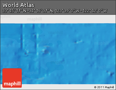 Political 3D Map of the Area around 34° 0' 57" N, 123° 10' 30" W