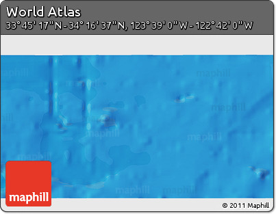 Political 3D Map of the Area around 34° 0' 57" N, 123° 10' 30" W