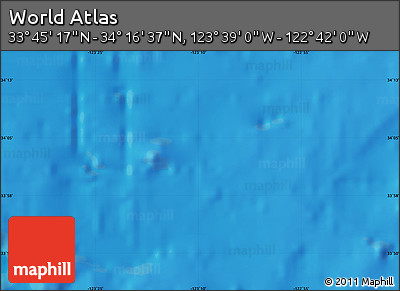 Physical Map of the Area around 34° 0' 57" N, 123° 10' 30" W