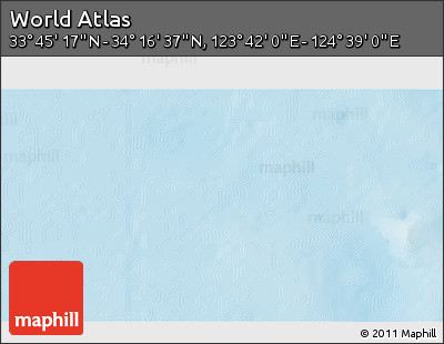 Physical 3D Map of the Area around 34° 0' 57" N, 124° 10' 30" E