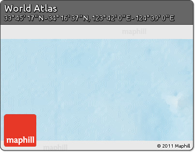 Physical 3D Map of the Area around 34° 0' 57" N, 124° 10' 30" E