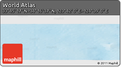 Physical Panoramic Map of the Area around 34° 0' 57" N, 124° 10' 30" E