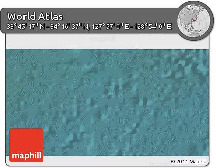 Satellite 3D Map of the Area around 34° 0' 57" N, 128° 25' 30" E