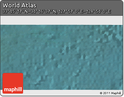 Satellite 3D Map of the Area around 34° 0' 57" N, 128° 25' 30" E