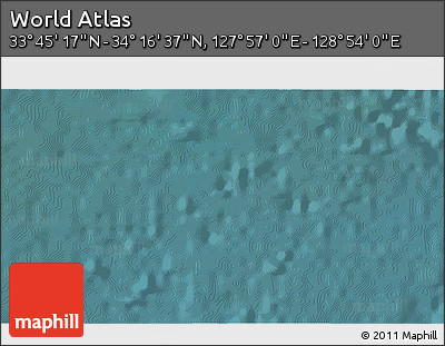 Satellite 3D Map of the Area around 34° 0' 57" N, 128° 25' 30" E