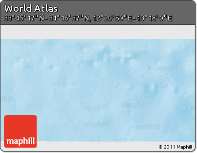 Shaded Relief 3D Map of the Area around 34° 0' 57" N, 12° 49' 29" E