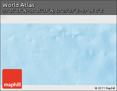 Shaded Relief 3D Map of the Area around 34° 0' 57" N, 12° 49' 29" E