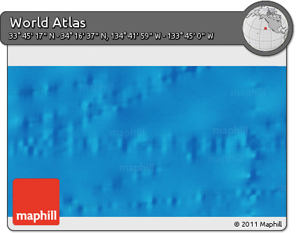 Shaded Relief 3D Map of the Area around 34° 0' 57" N, 134° 13' 29" W