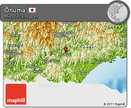 Physical Panoramic Map of Ōnuma