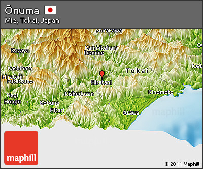 Physical Panoramic Map of Ōnuma