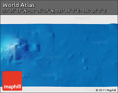 Physical 3D Map of the Area around 34° 0' 57" N, 146° 16' 30" E