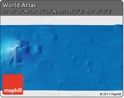 Physical 3D Map of the Area around 34° 0' 57" N, 146° 16' 30" E