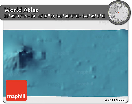Satellite 3D Map of the Area around 34° 0' 57" N, 146° 16' 30" E