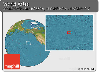 Satellite Location Map of the Area around 34° 0' 57" N, 151° 13' 29" W