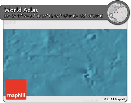 Satellite 3D Map of the Area around 34° 0' 57" N, 152° 13' 29" E