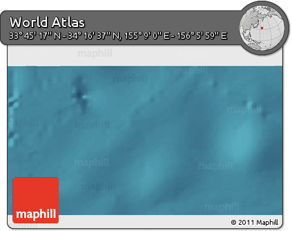 Satellite 3D Map of the Area around 34° 0' 57" N, 155° 37' 30" E
