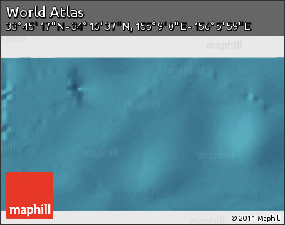 Satellite 3D Map of the Area around 34° 0' 57" N, 155° 37' 30" E