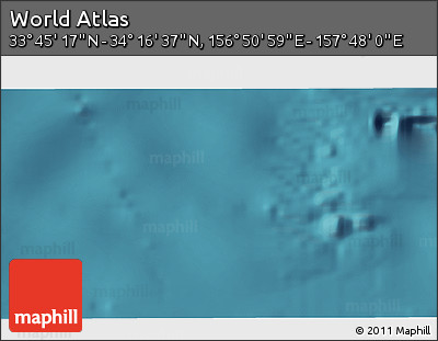 Satellite 3D Map of the Area around 34° 0' 57" N, 157° 19' 29" E