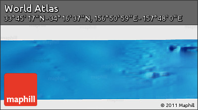Physical Panoramic Map of the Area around 34° 0' 57" N, 157° 19' 29" E