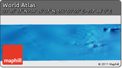 Physical Panoramic Map of the Area around 34° 0' 57" N, 157° 19' 29" E